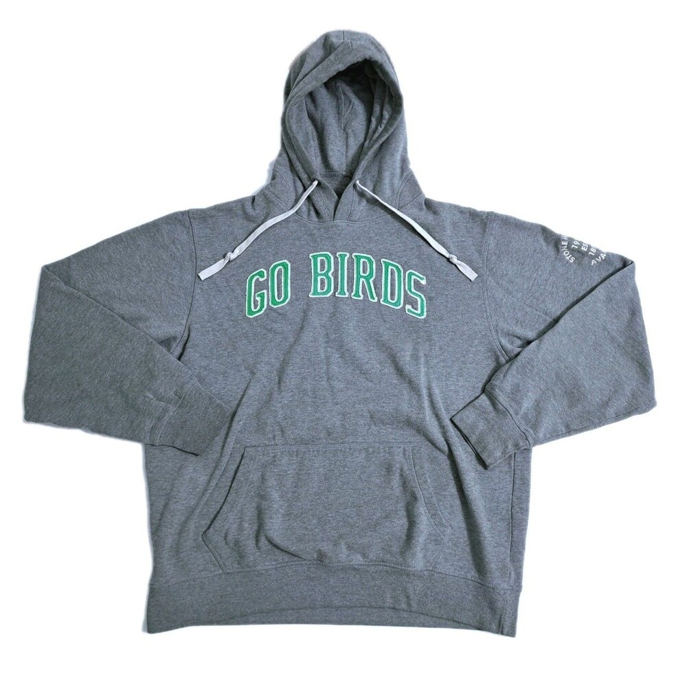 Philaddlphia Eagles Go Birds Hoodie Size Large Gray Green Retro Vintage Sweater